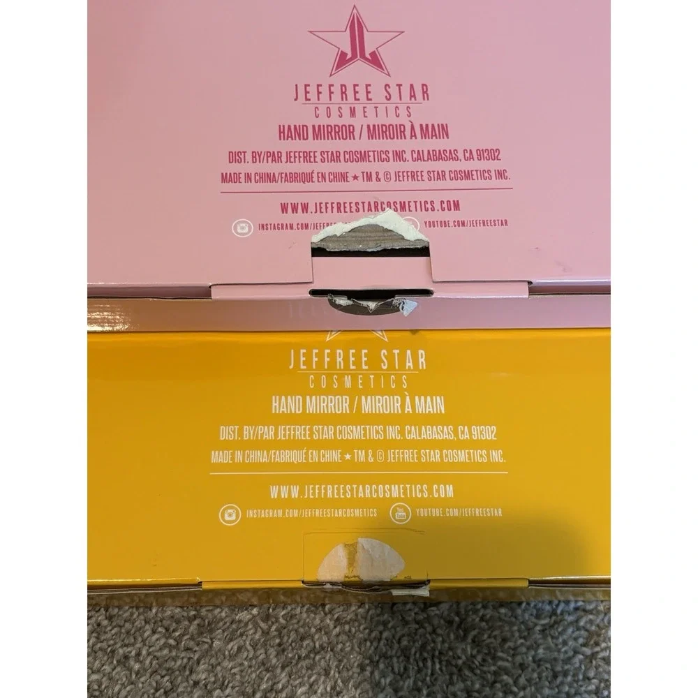 Lot 3 JEFFREE STAR COSMETICS Handheld MakeUp Collectible Mirrors & Bag Popsicle